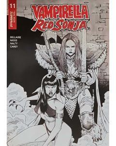 VAMPIRELLA RED SONJA #11 15 COPY PEEPLES B&W HOMAGE INCV