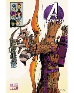 AVENGERS WORLD #15 ROCKET RACCOON AND GROOT VAR AXIS 2014
