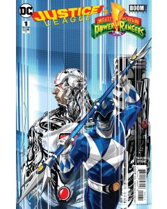 JUSTICE LEAGUE POWER RANGERS #1 (OF 6) CYBORG BLUE RANGER VA 2017