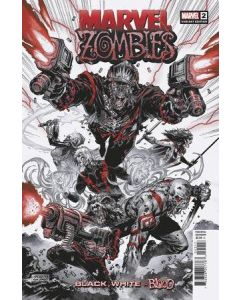MARVEL ZOMBIES BLACK WHITE BLOOD #2 1:10 HOMAGE VAR